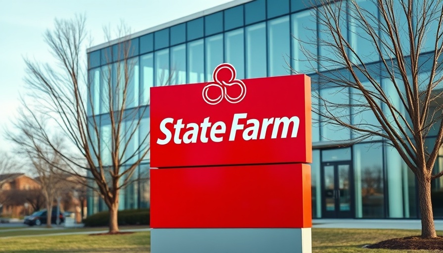 State Farm headquarters with sign, related to Illinois homeowners insurance data lawsuit.
