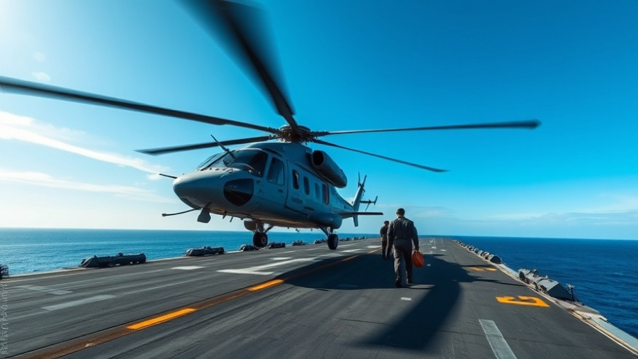 USS Gerald R. Ford deployment featuring helicopter landing.