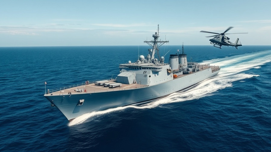 Indian Navy's new naval ship acquisition at sea.