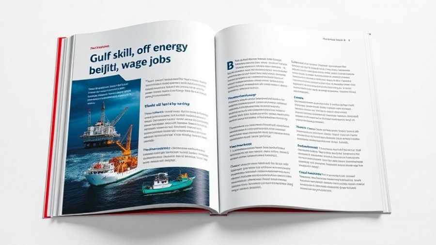 Gulf of America offshore energy magazine layout, promoting energy leadership