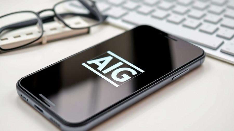 AIG Everest acquisition news shown on smartphone at desk.
