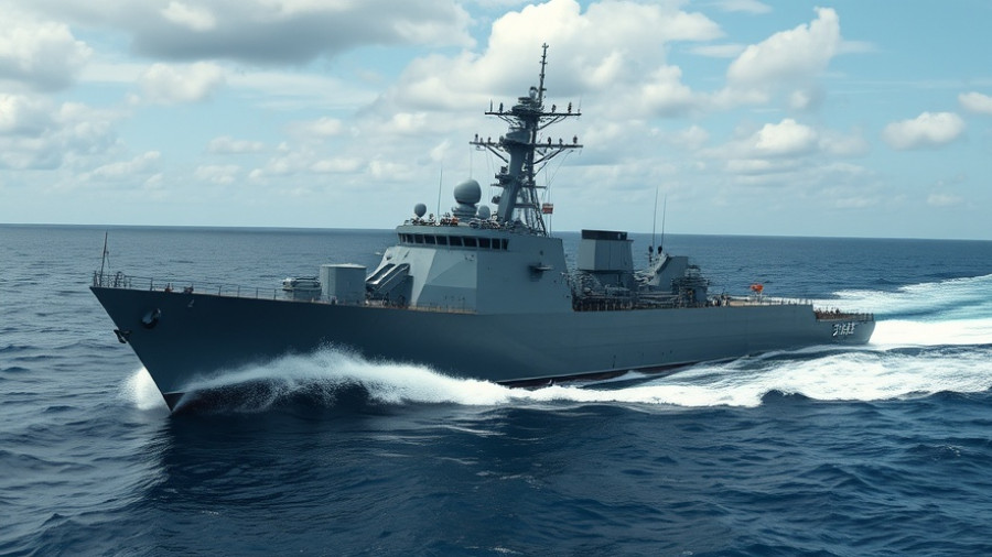 HII destroyer at sea during sea trials, showcasing power and capability.