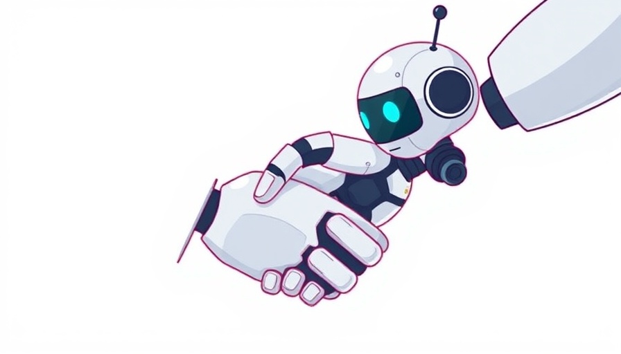 Public Trust in AI: Human and robot handshake illustration