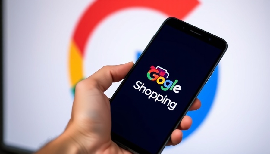 Smartphone showing Google Shopping with Google logo background, Google Structured Data Return Policies.