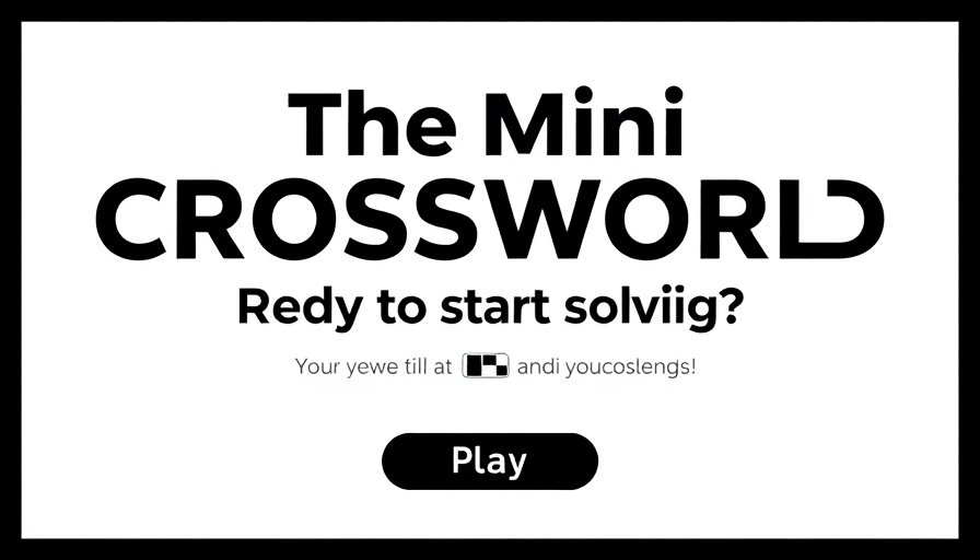 NYT Mini Crossword start screen with play button.