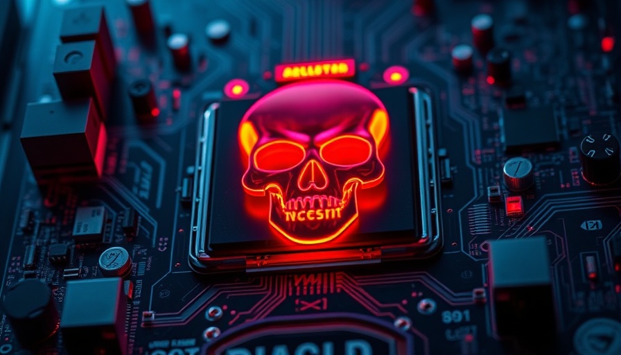 Medusa Ransomware Threat represented by a glowing skull on a circuit board.