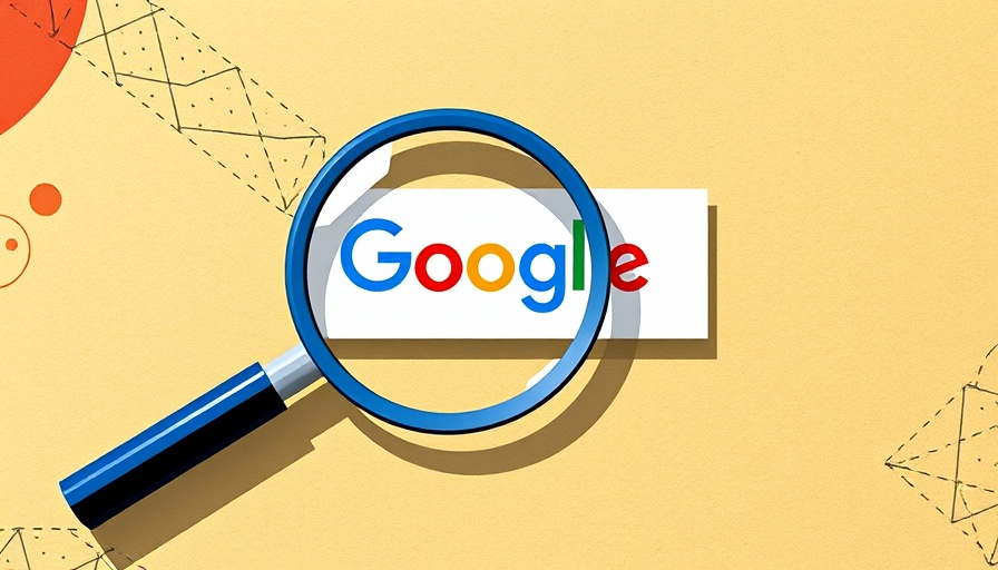 Abstract search engine with magnifying glass on Google logo