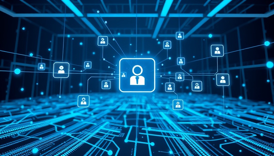 Futuristic AI-driven contact center network with digital data.