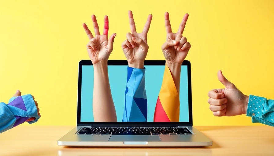 Creative collage of hands and laptop for ad platform recommendations.