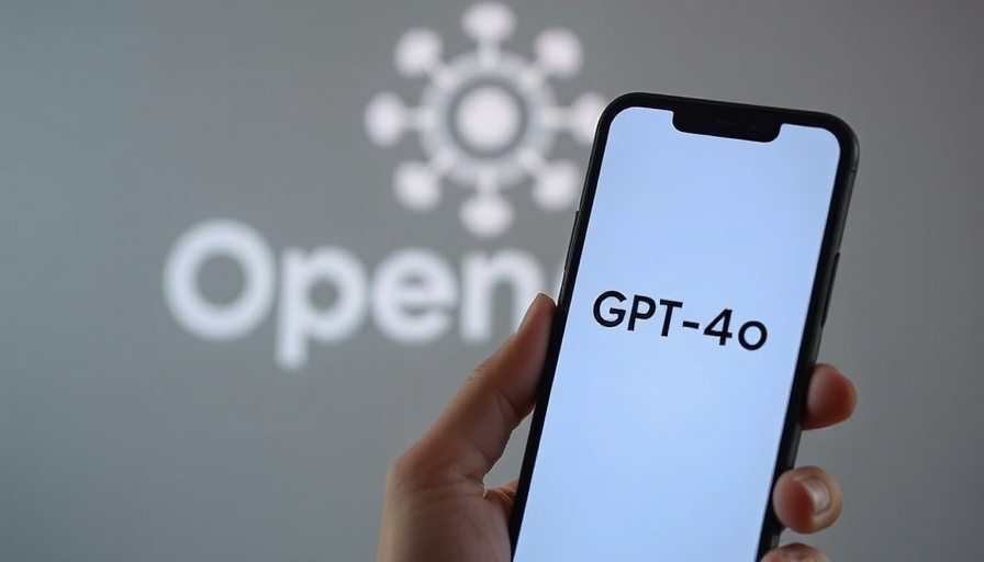 Smartphone showing GPT-4o with blurred OpenAI logo in background