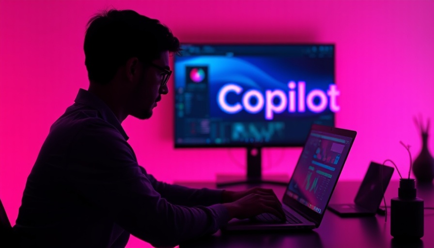 Silhouette using laptop with Copilot logo, AI-powered deep research tools.