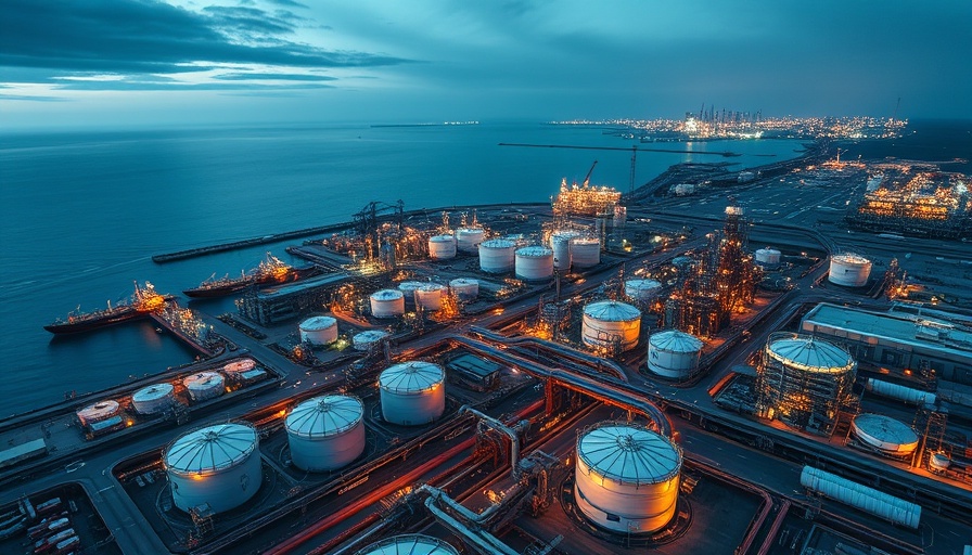 Aerial view of oil refinery highlighting AI in the rack-to-retail fuel market.