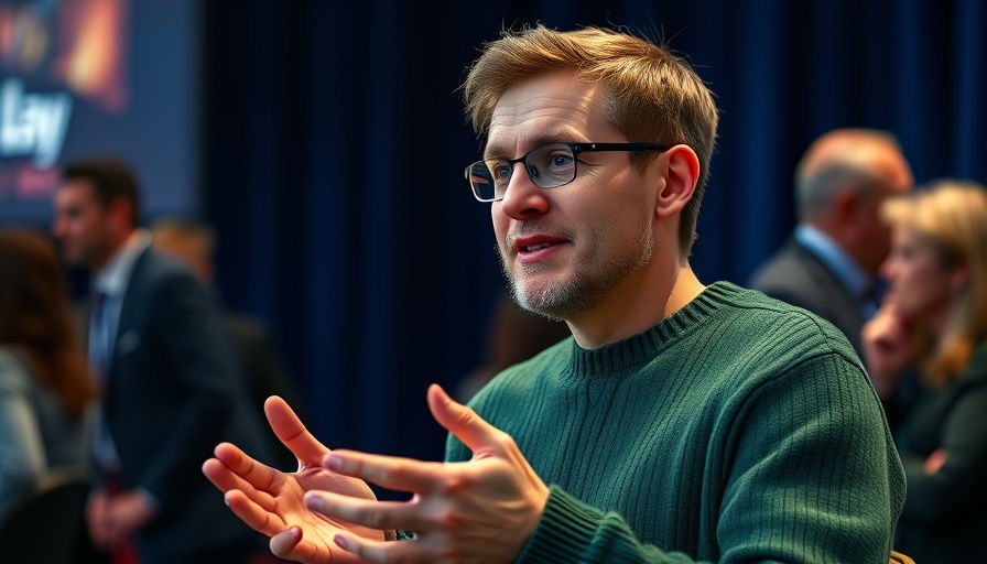 Speaker discusses AI copyright concerns at an event.