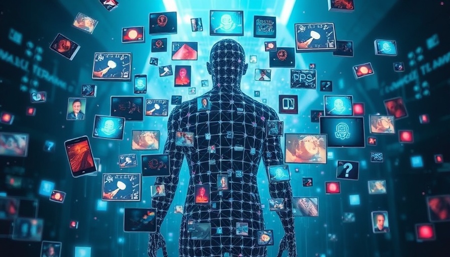 Abstract representation of media influence with digital screens.