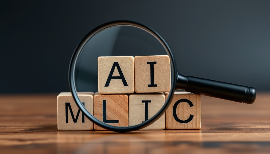 AI blocks and magnifying glass highlight AI scrutiny.