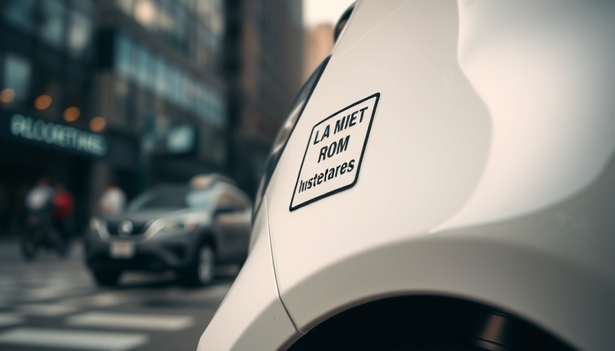 Humorous sticker on electric vehicle highlighting EV industry challenges.
