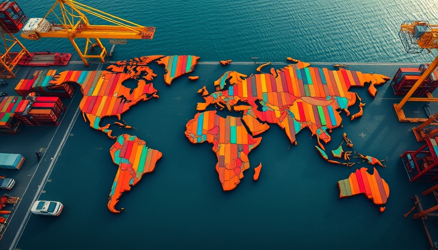 World map made of shipping containers at a port, final expense insurance concept.