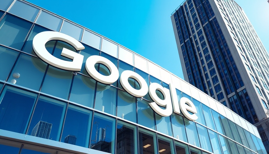 Google logo on building facade, structured data in AI search