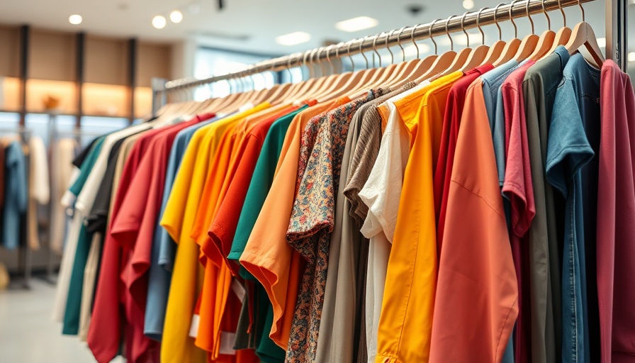 Colorful fashion rack illustrating fast fashion tariff impact by Shein.