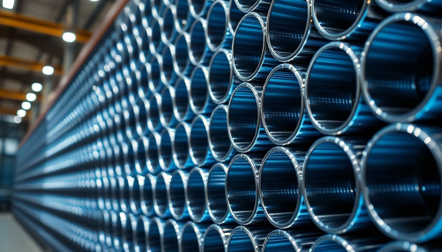 Close-up of reflective metal cylinders showing geometric patterns.