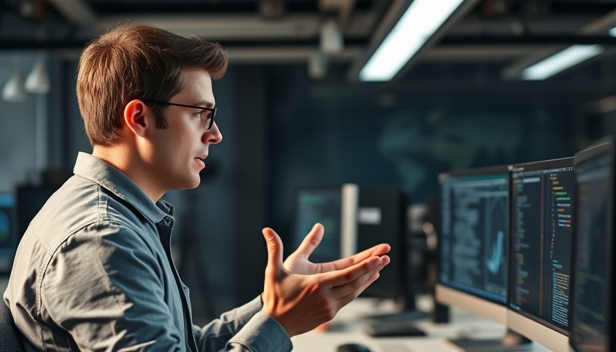 AI revolution in coding presentation in a modern office setup