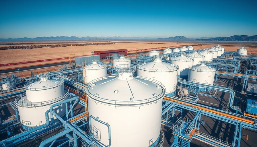 Industrial site illustrating impact of tariffs on LNG projects.