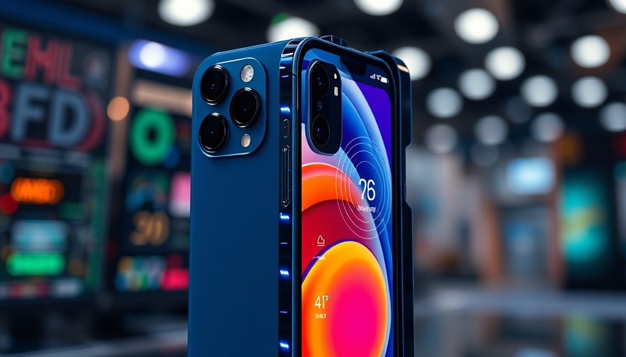 Google Gemini AI iPhone 17 Pro vibrant display at tech exhibition.