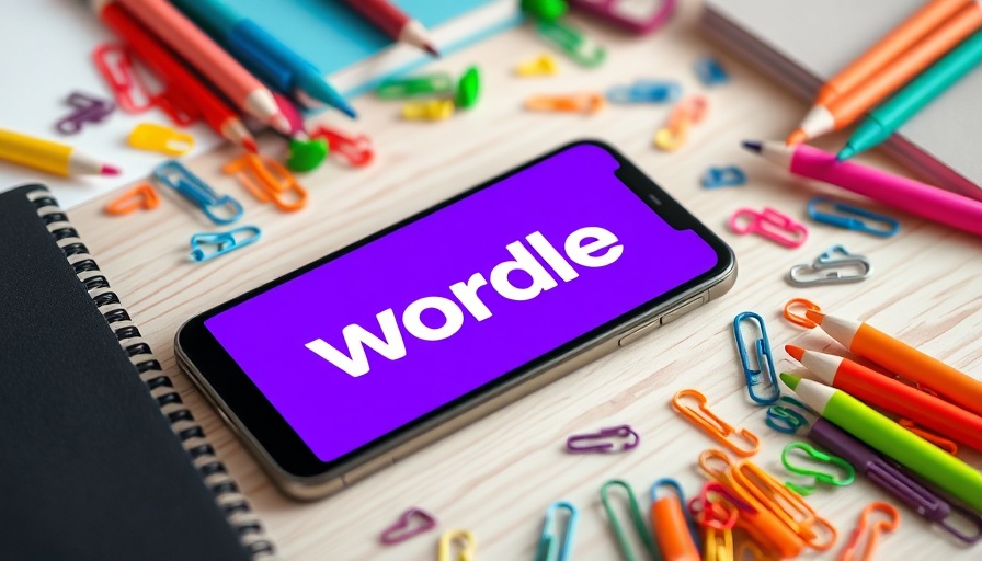 Wordle daily hints and solutions scene with smartphone and stationery.