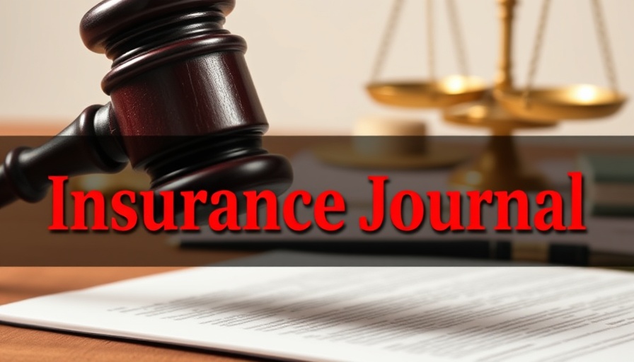 Judge's gavel and law book with 'Insurance Journal' overlay.
