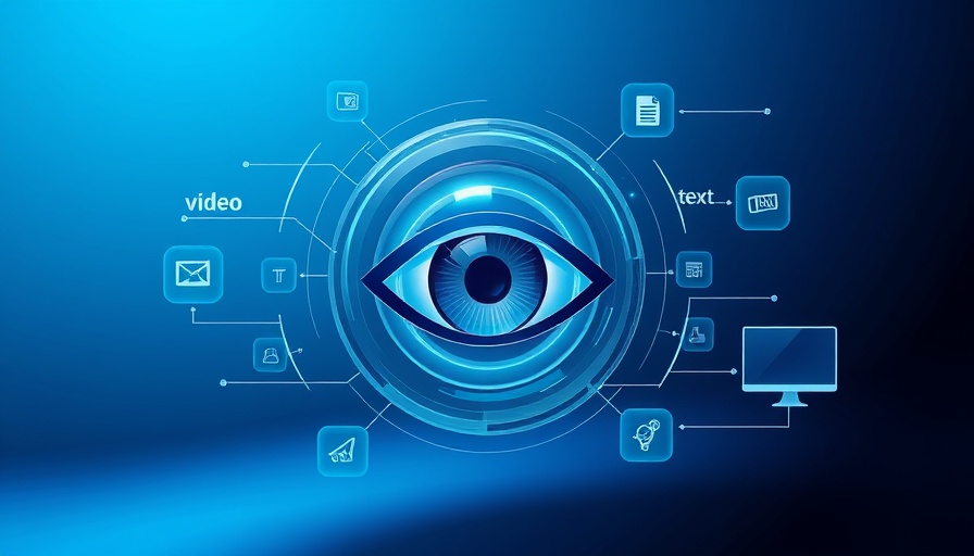 Abstract eye with digital icons to increase Google Discover visibility