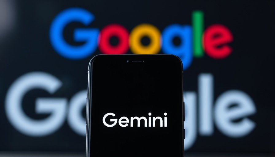 Close-up of Gemini logo on smartphone with Google in background.