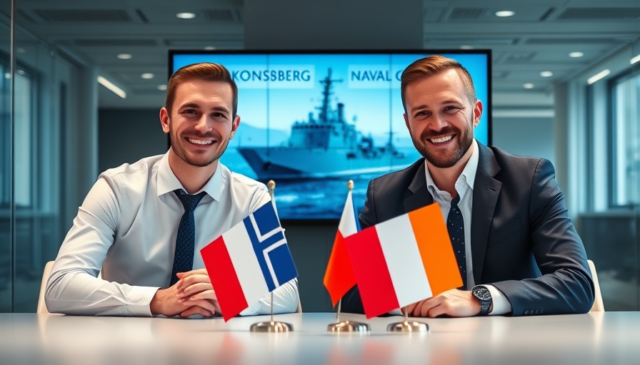 KONGSBERG and Naval Group executives discuss partnership with flags.