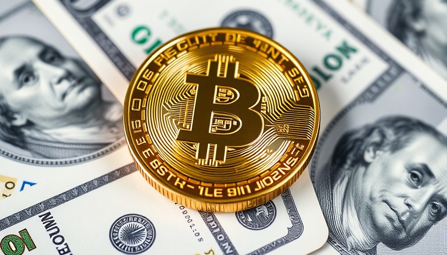 Stack of Bitcoin coins on dollar bills representing personal security for cryptocurrency investors.