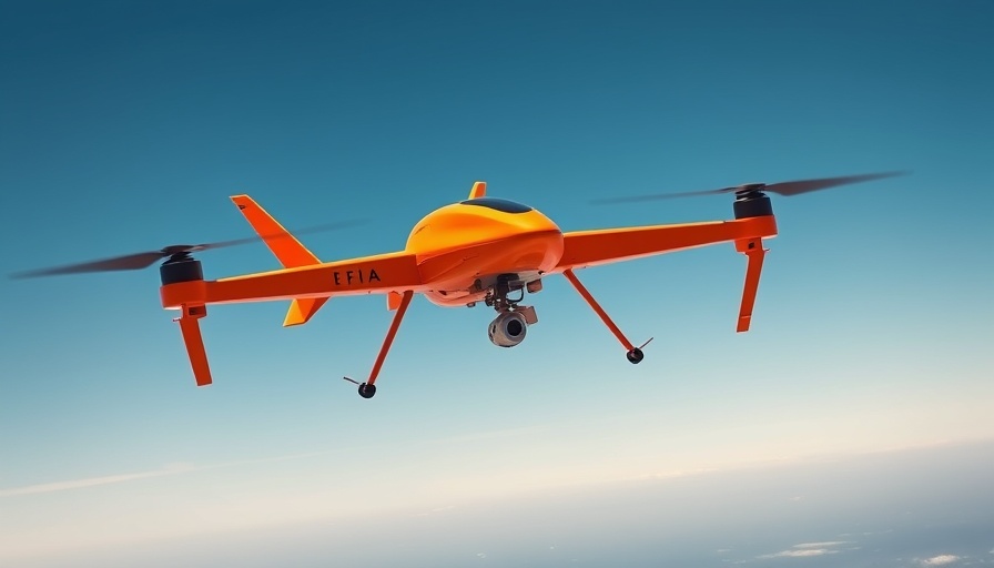 Unmanned systems weapons tests: UAV launching missile in blue sky.