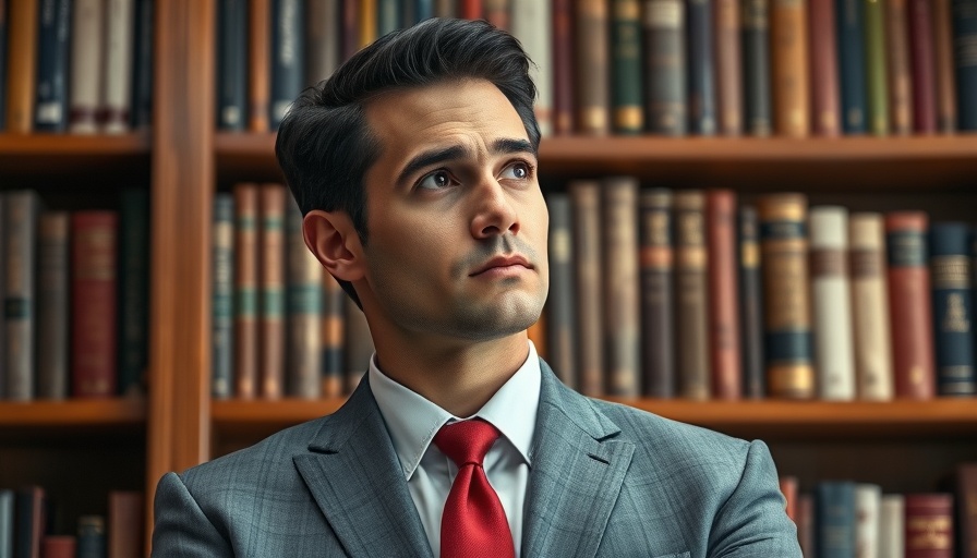 Formal individual in library setting illustrating post-Trump resilience.