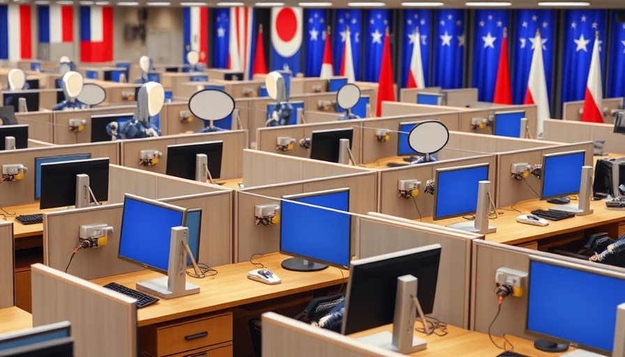 Digital art depicting AI agents in cubicles with speech bubble heads, exploring automation.