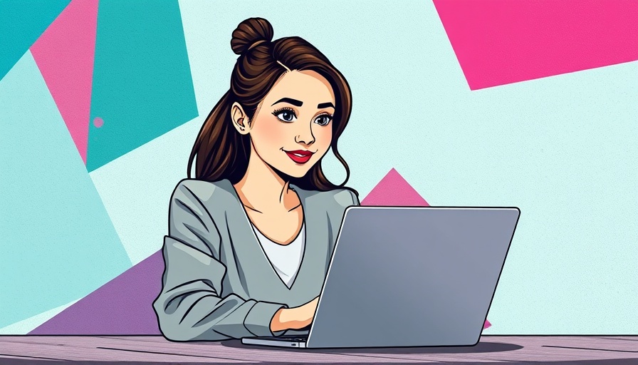 Young woman analyzing Google Ads benchmarks 2025 on laptop.