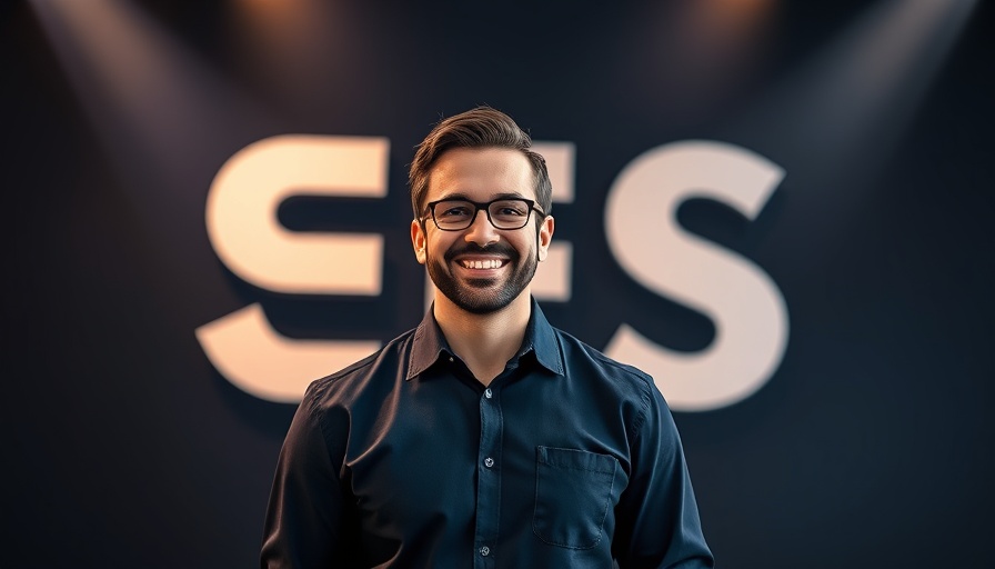 Confident man stands smiling with logo backdrop, insight into OpenAI Microsoft relationship.
