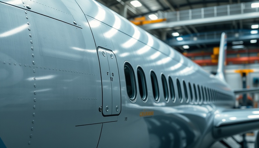 Close-up of next-generation airliner fuselage assembly highlighting fasteners