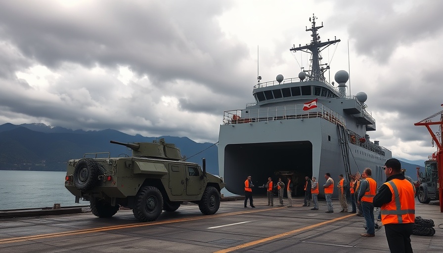 Military vehicle loading onto ship showcasing U.S. Army anti-ship capability.