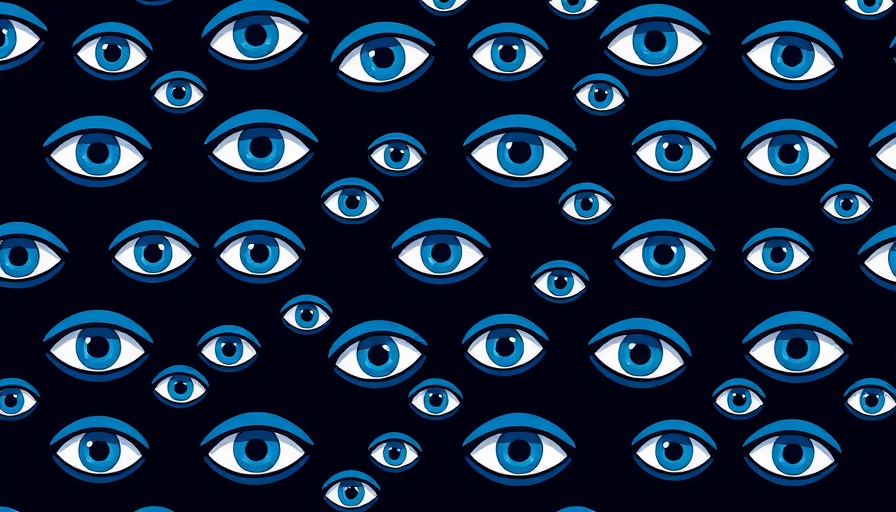 Stylized illustration of blue eyes symbolizing corporate espionage.