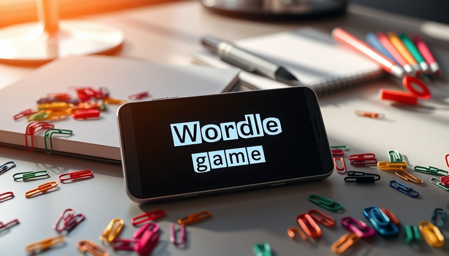 Wordle hints and strategies on smartphone with paper clips.