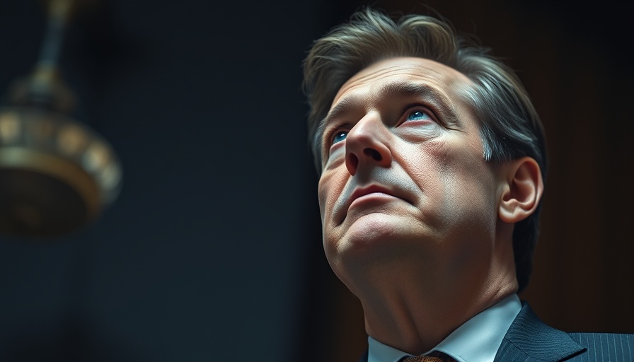 Serious man, photorealistic formal setting, AI copyright context.