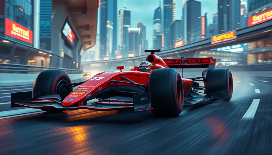 High-speed F1 race car scene from the Apple F1 movie.
