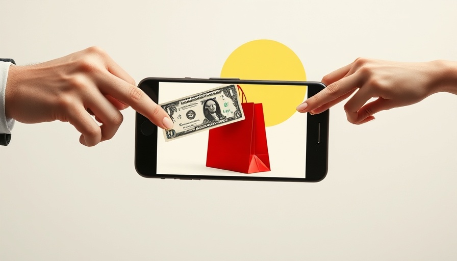 Collage art of hands exchanging money and bag for Google Offerwall monetization.