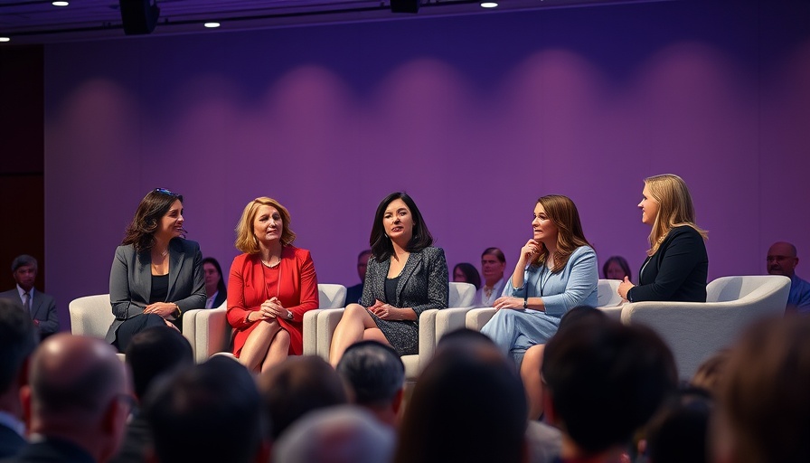 Panel of women discussing how top startups reshape markets at a conference.