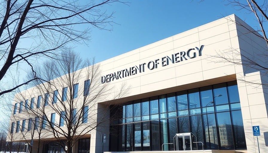 Modern government building with Department of Energy sign