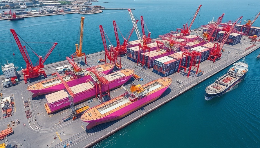 Imabari Shipbuilding yard with large cargo ships under construction.