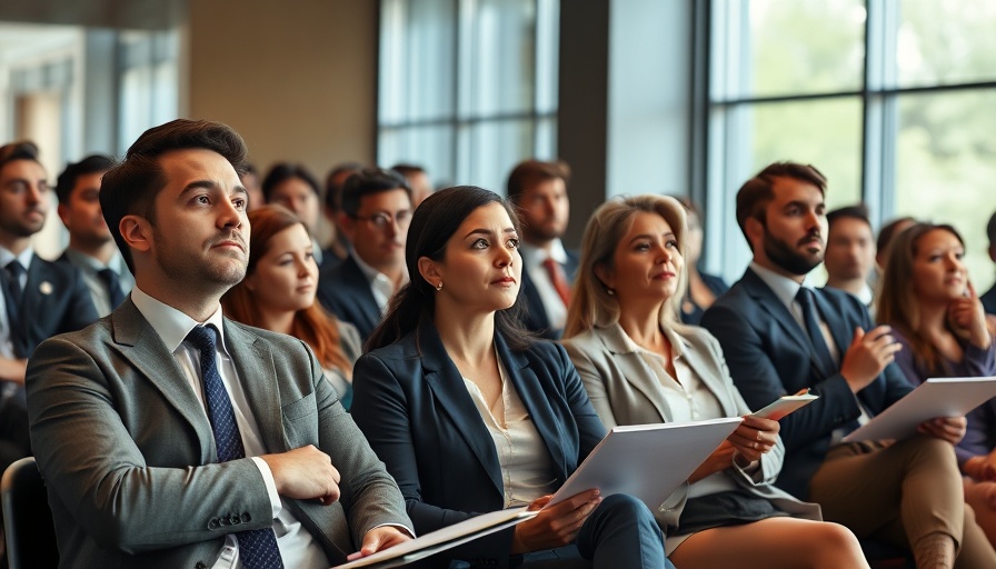 Business audience engaging in seminar for event promotion strategies.