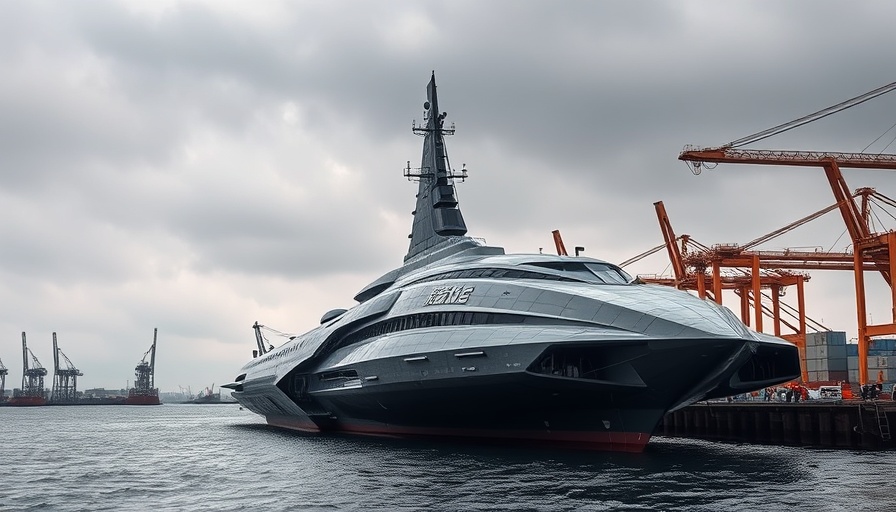 Futuristic Chinese ekranoplan at dock showcasing jet-powered technology